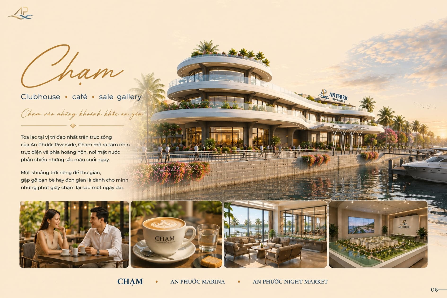 Chạm Clubhouse không gian tiếp khách và thư giãn sang trọng ven sông