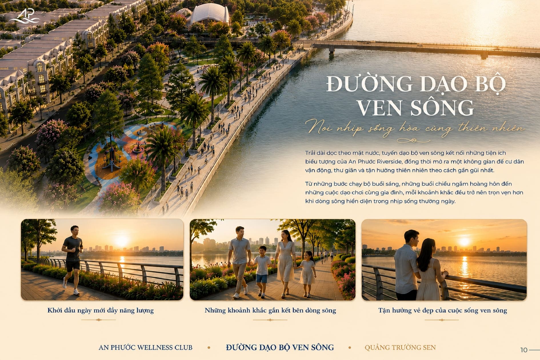 Tuyến đường dạo bộ xanh mát chạy dọc ven sông Cần Giuộc