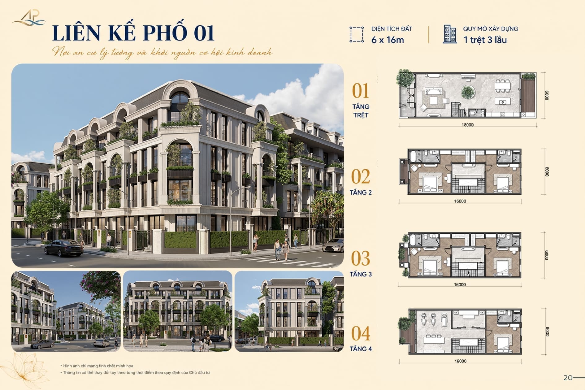 Phối cảnh thiết kế kiến trúc nhà phố liên kế An Phước Riverside mẫu một
