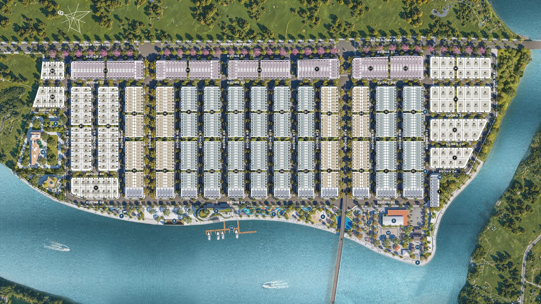 Sơ đồ quy hoạch tổng thể mặt bằng dự án khu đô thị An Phước Riverside