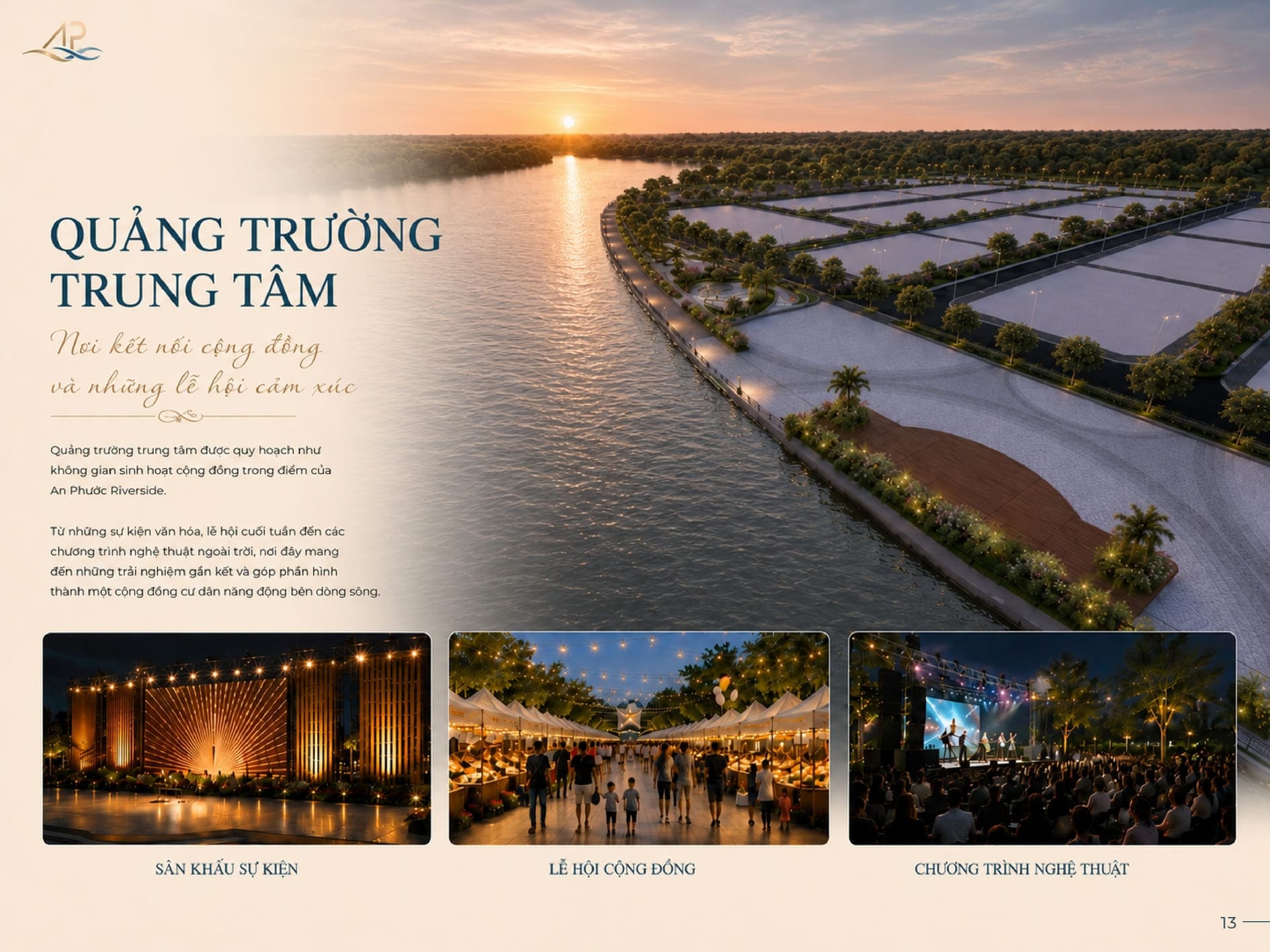 Phối cảnh quảng trường trung tâm rộng lớn tại khu đô thị