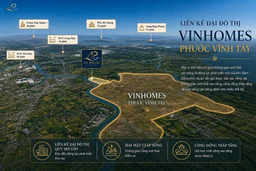 An Phước Riverside kề Vinhomes Phước Vĩnh Tây lợi thế vàng Phối cảnh tổng thể dự án An Phước Riverside kế cận Vinhomes Phước Vĩnh Tây sở hữu lợi thế vàng