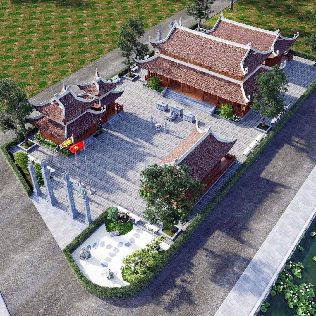 Cảnh quan xung quanh khu vực Đình Rạch Ván đang được thi công hoàn thiện